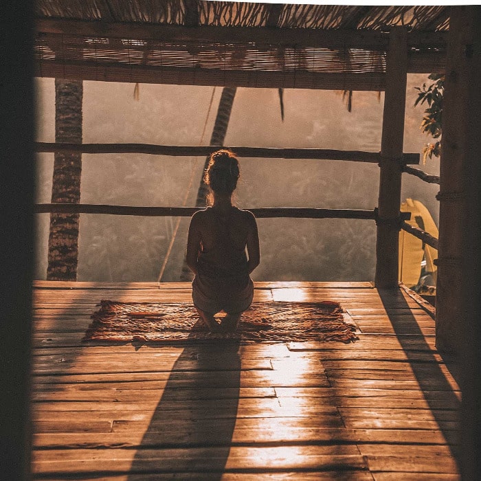 woman meditating