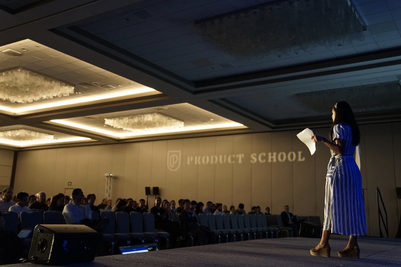 woman presenting