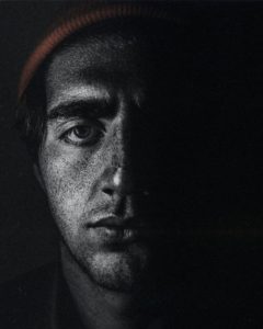 man dark background