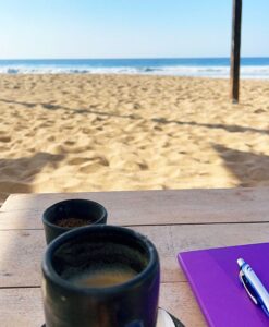 gratitude journal at the beach