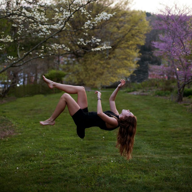 woman falling in the air
