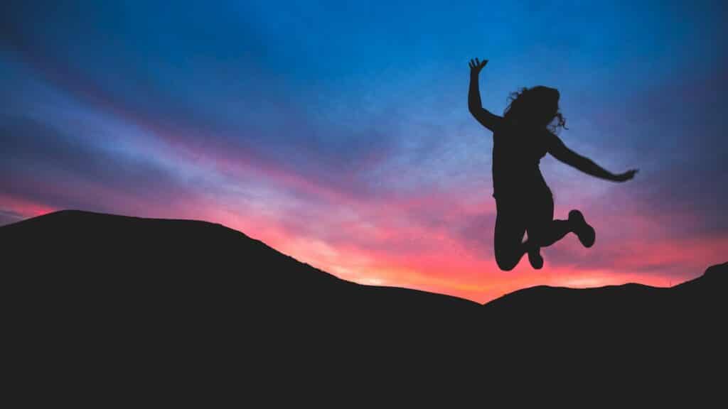 happiness jump